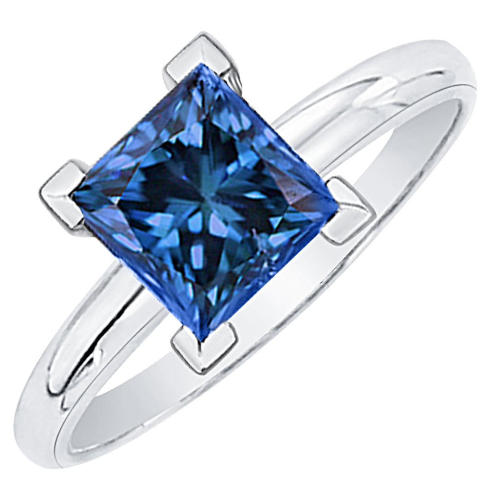 blue diamond engagement rings princess cut