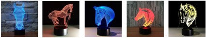 Veilleuse Cheval 3D Laser Led multicolore 