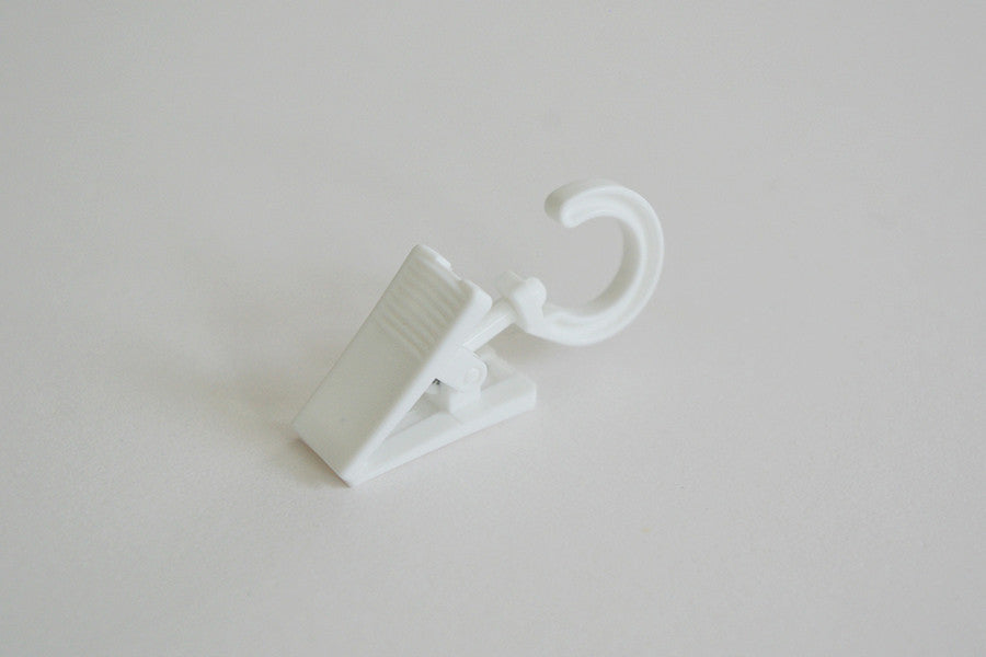 white plastic clips