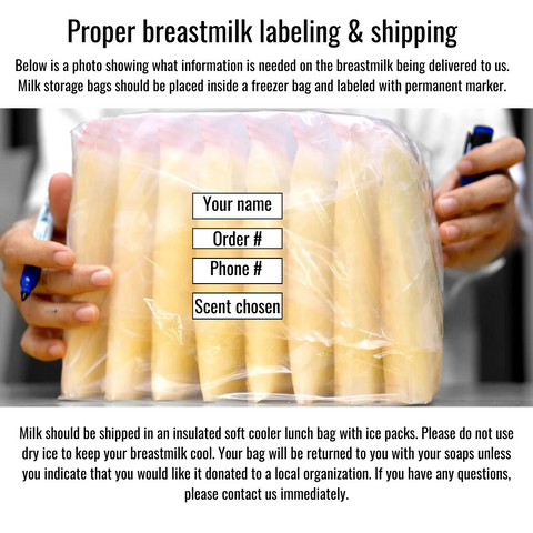 Breastmilk stored in freezer bags