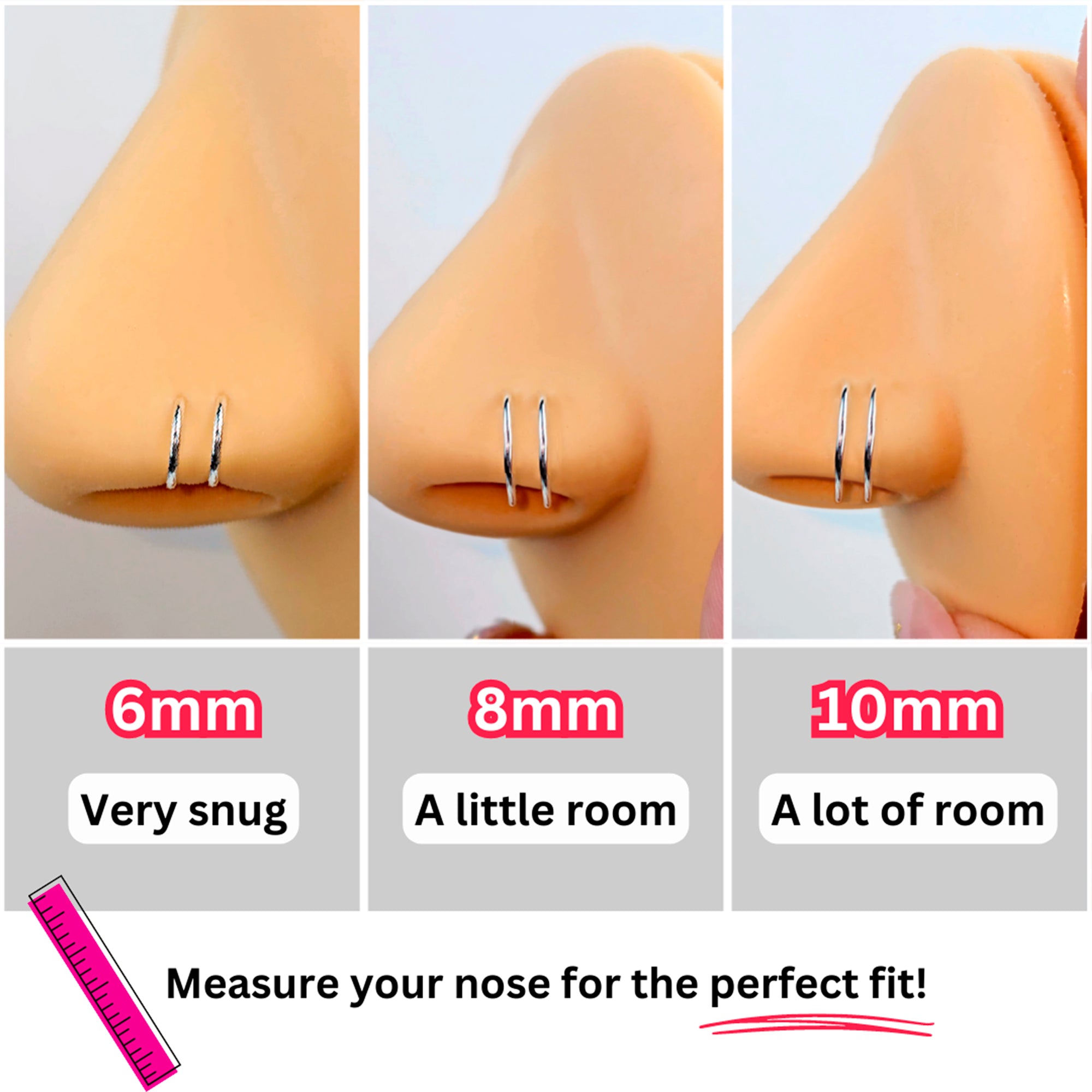 2PCS Surgical Steel Small Gem Crystal Screw Nose Stud Nose Ring Hoop  Piercing US | eBay