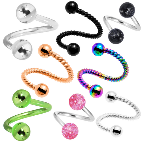 spiral belly button rings