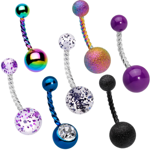 twister twisted belly button rings