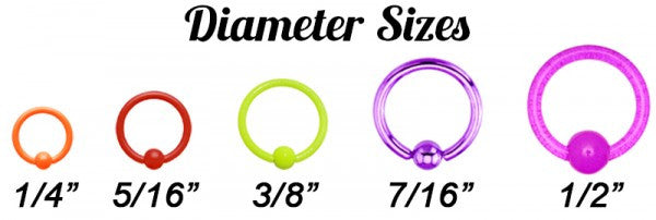 Captive Bead Ring Size Chart