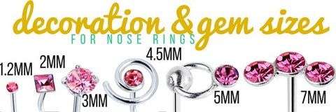 nose ring gem size setting