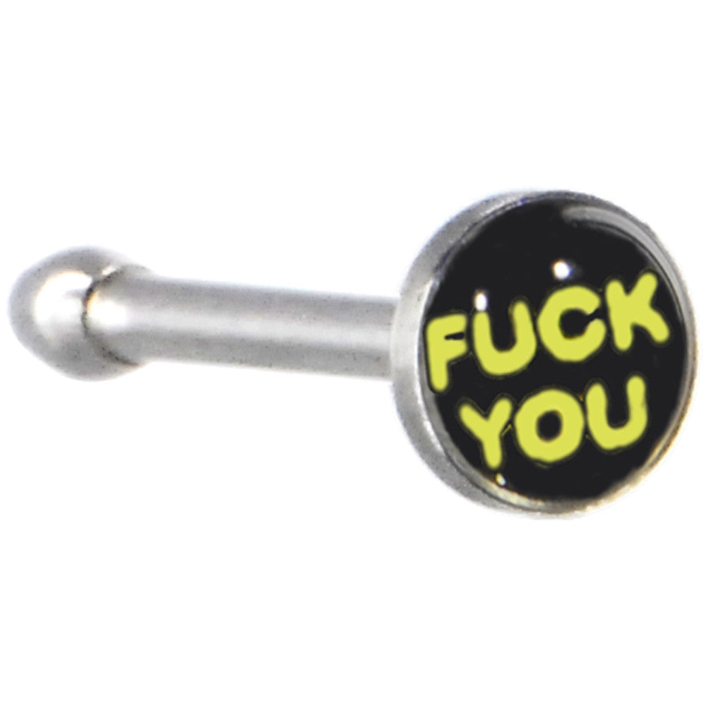 Yellow FUCK YOU Logo Nose Ring 