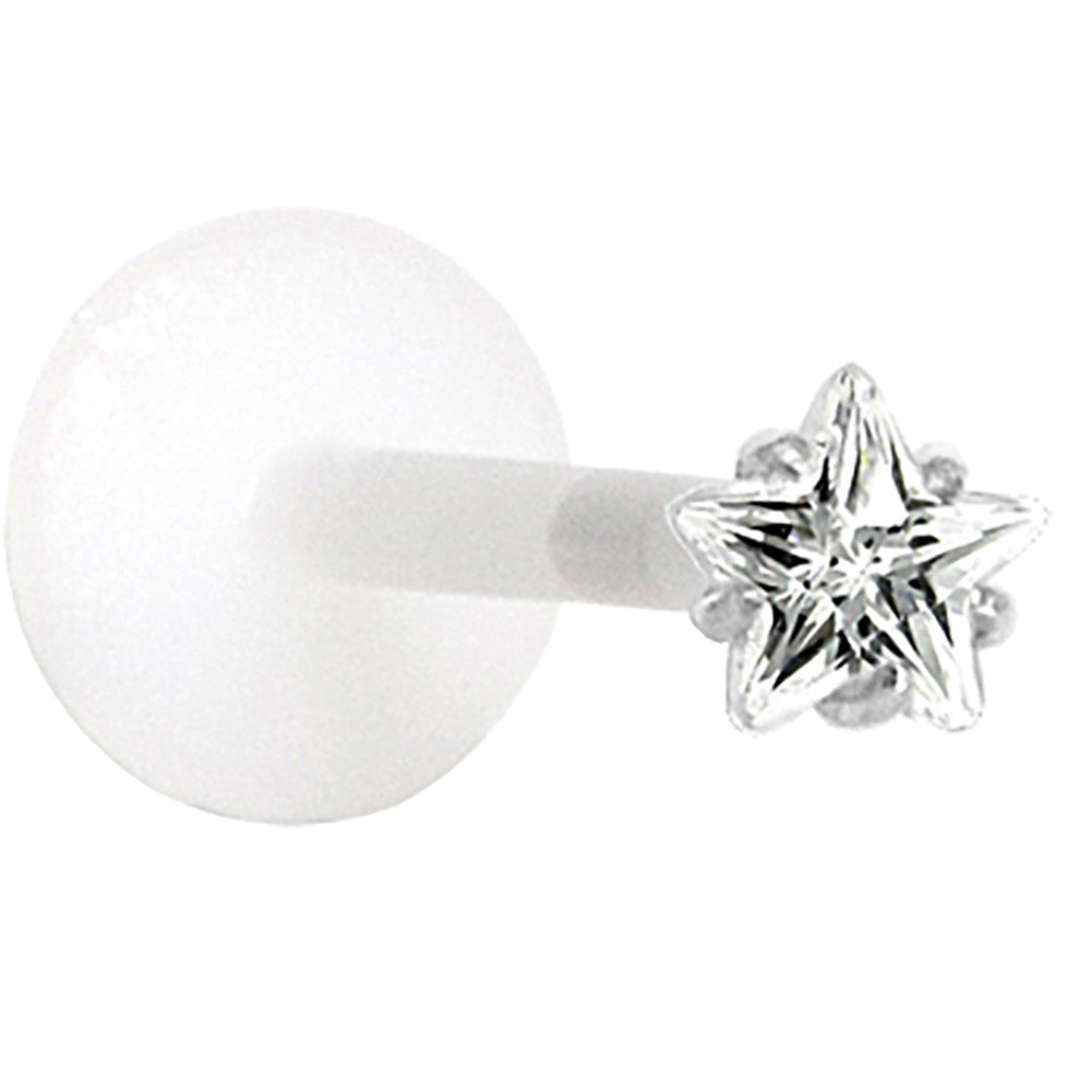 [Single] Tragus Piercing faceted Lozenge Sterling Silver