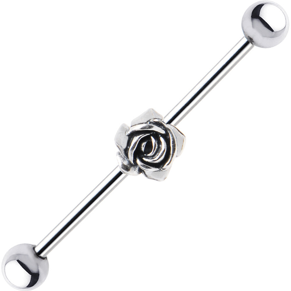 925 Sterling Silver Rose Flower Steel 