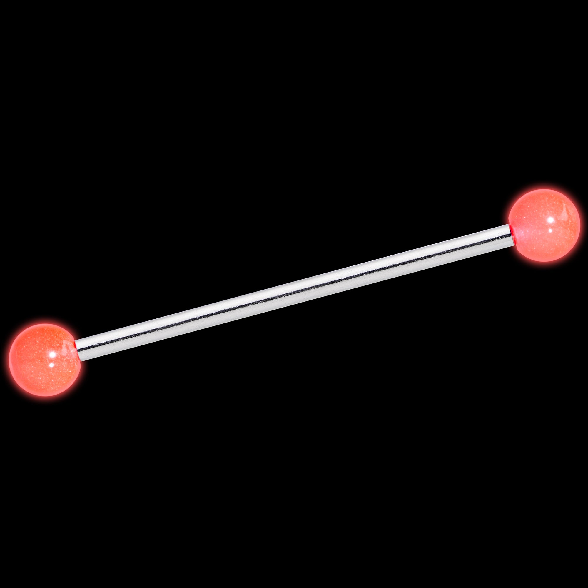 Clear Glow in the Dark Industrial Barbell 31mm