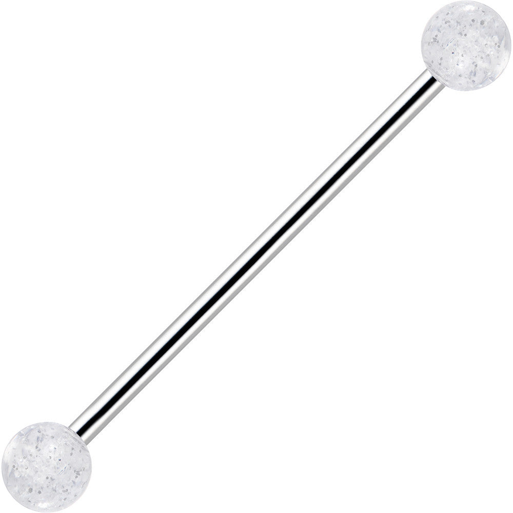 Clear Glow in the Dark Industrial Barbell 31mm