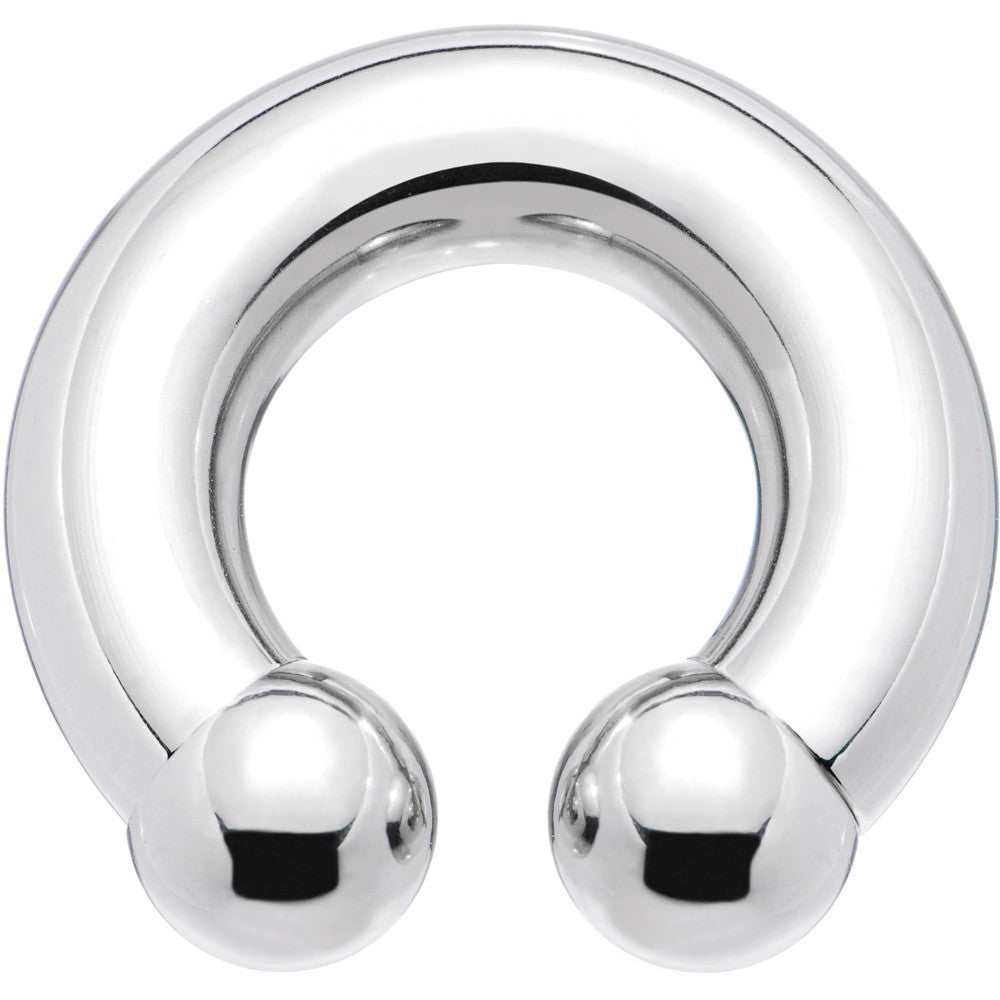 0 Gauge 5/8 Internally Threaded Horseshoe Circular Barbell