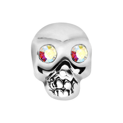 925 Sterling Silver Aurora Gem Skull 