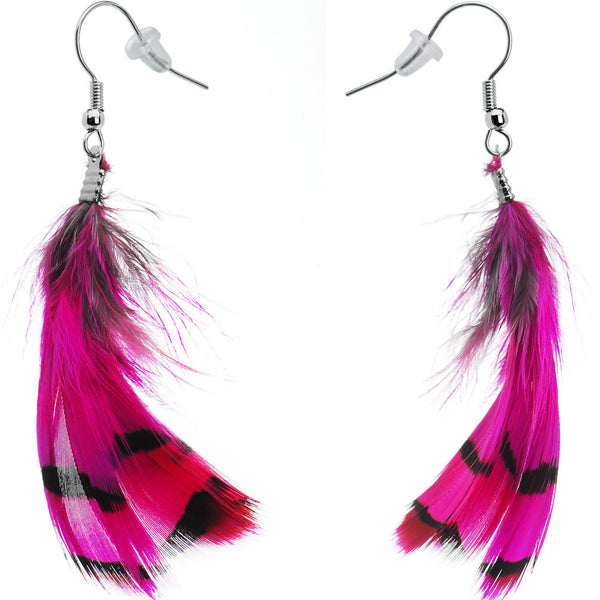 Fuchsia Femme Fatale Feather Earrings – BodyCandy