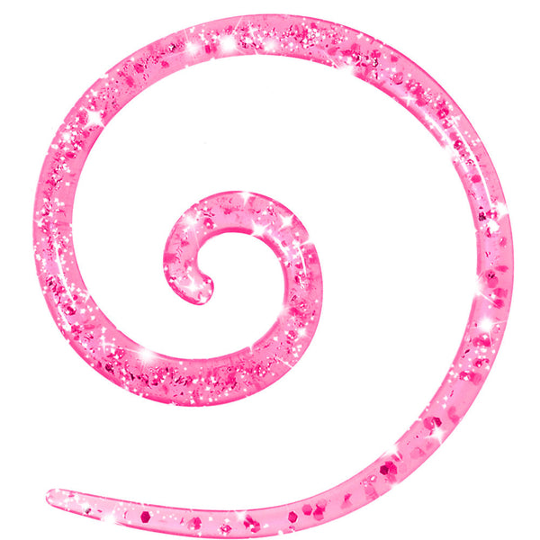 12 Gauge Hot Pink Acrylic Glitter Spiral Taper