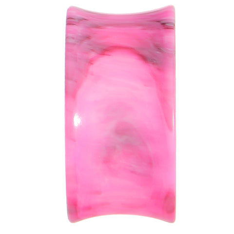 1 inch Acrylic Pink Marble Double Flare Tunnel – BodyCandy
