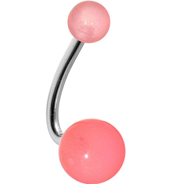 Pink Cloud Acrylic J-Bar Belly Ring