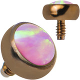 16 Gauge 3mm Faux Pink Opal Bronze Anodized Titanium Dermal Top