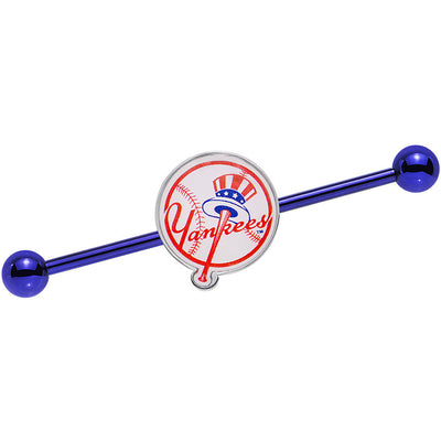 Licensed MLB Clear Gem Blue Anodized New York Yankees Belly Ring – BodyCandy