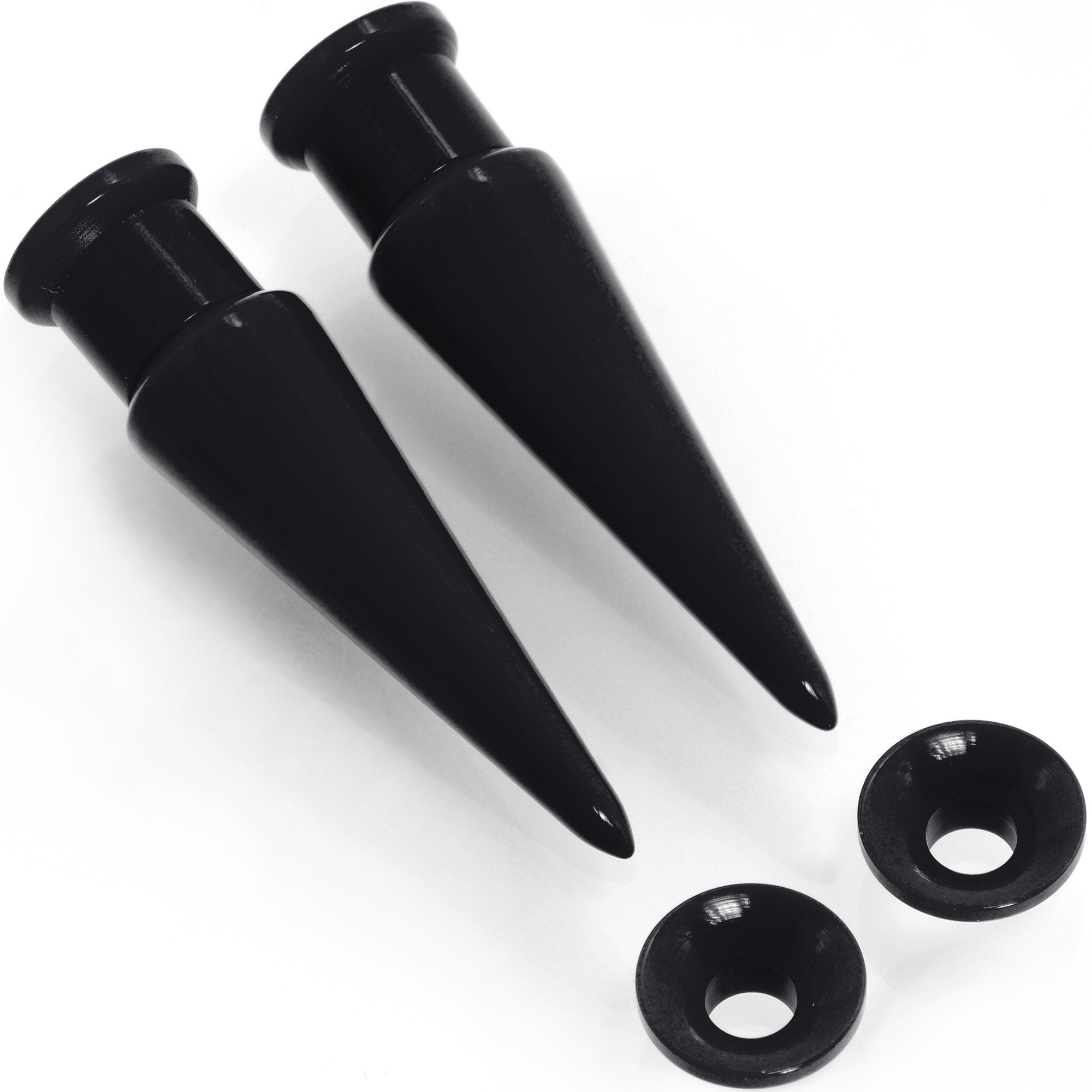 Image of Black 2 in 1 Interchangeable Screw Fit Plug and Taper Set