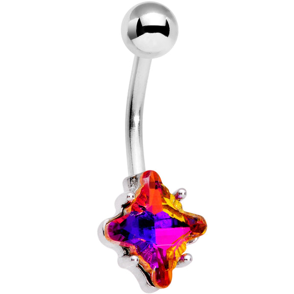 Purple Rainbow Gem Power Amulet Belly Ring