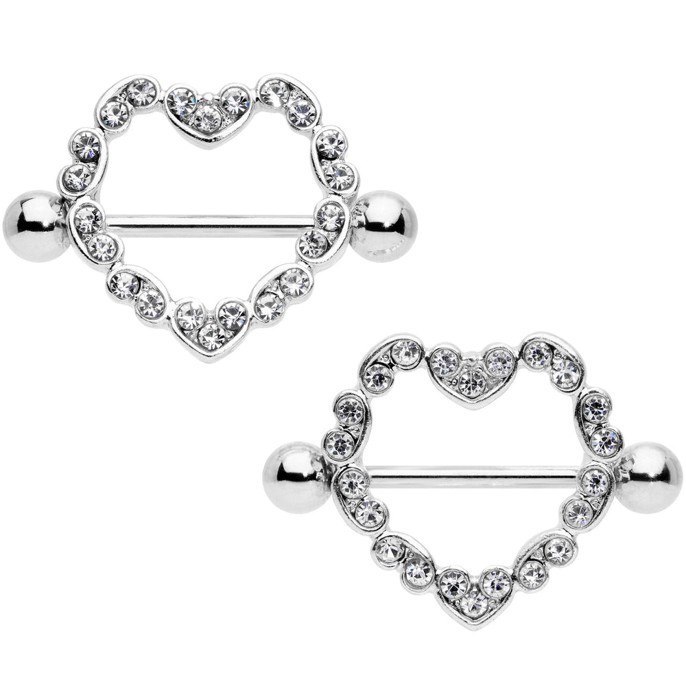 Silver spikes nipple piercing shield set 14g silver 316L stainless ste –  Siren Body Jewelry