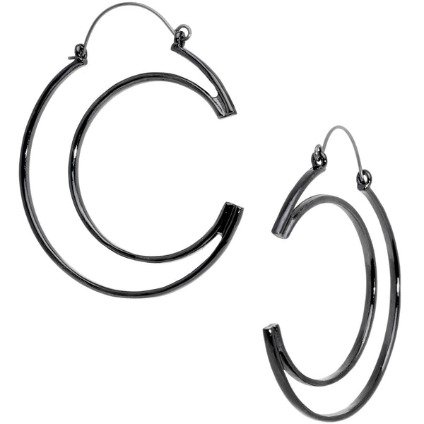 Black Howl at the Moon Crescent Moon Tunnel Plug Earrings – BodyCandy