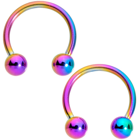 16 Gauge 3/8 Color Variety Horseshoe Curved Barbell Set of 8 – BodyCandy