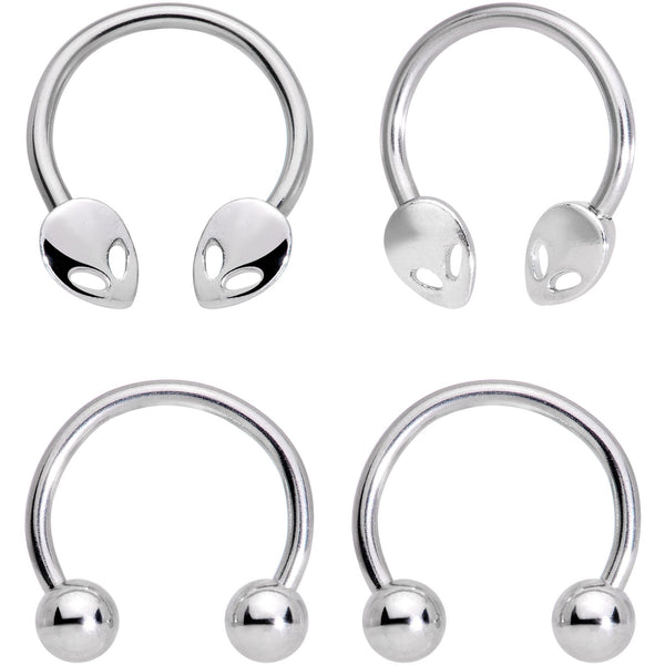 14 Gauge 13mm Outer Space Aliens Horseshoe Nipple Ring Set – BodyCandy