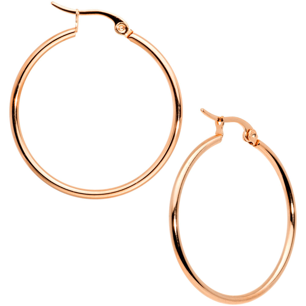 30mm Gold Tone PVD Stainless Steel Hoop Earrings