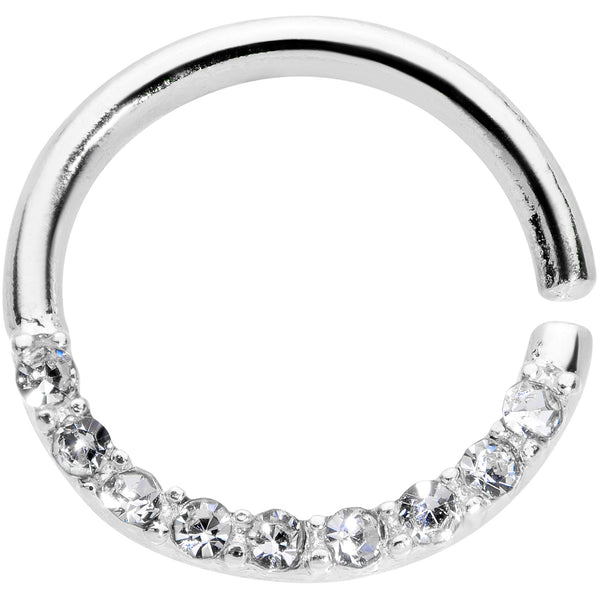 16 Gauge 5/16 Clear Gem Simple Elegance Seamless Circular Ring – BodyCandy