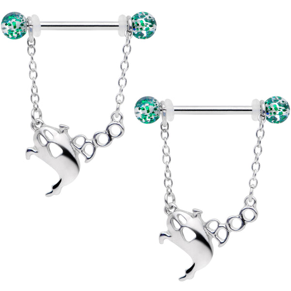 14 Gauge Fusion of Love Arrow Heart Dangle Nipple Ring Set