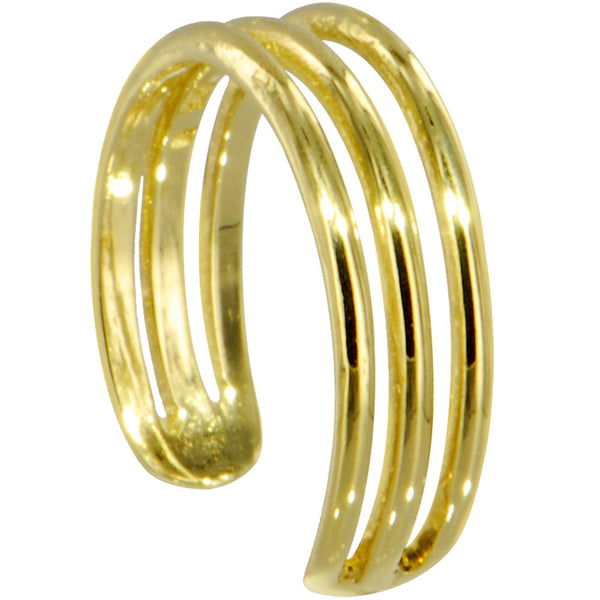 14kt GOLD Cubic TRIPLE LINE Toe Ring – BodyCandy