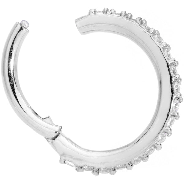 16 Gauge 5/16 Clear CZ Gem Stainless Steel Hinged Segment Ring – BodyCandy