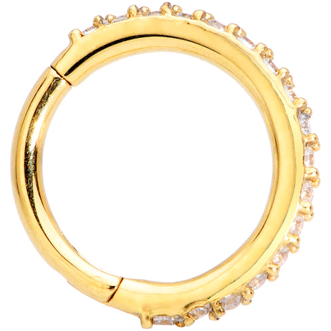 16 Gauge 5/16 Clear CZ Gem Gold Tone Hinged Segment Ring – BodyCandy