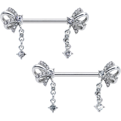 Cute Double Bow Nipple RIng Piercing