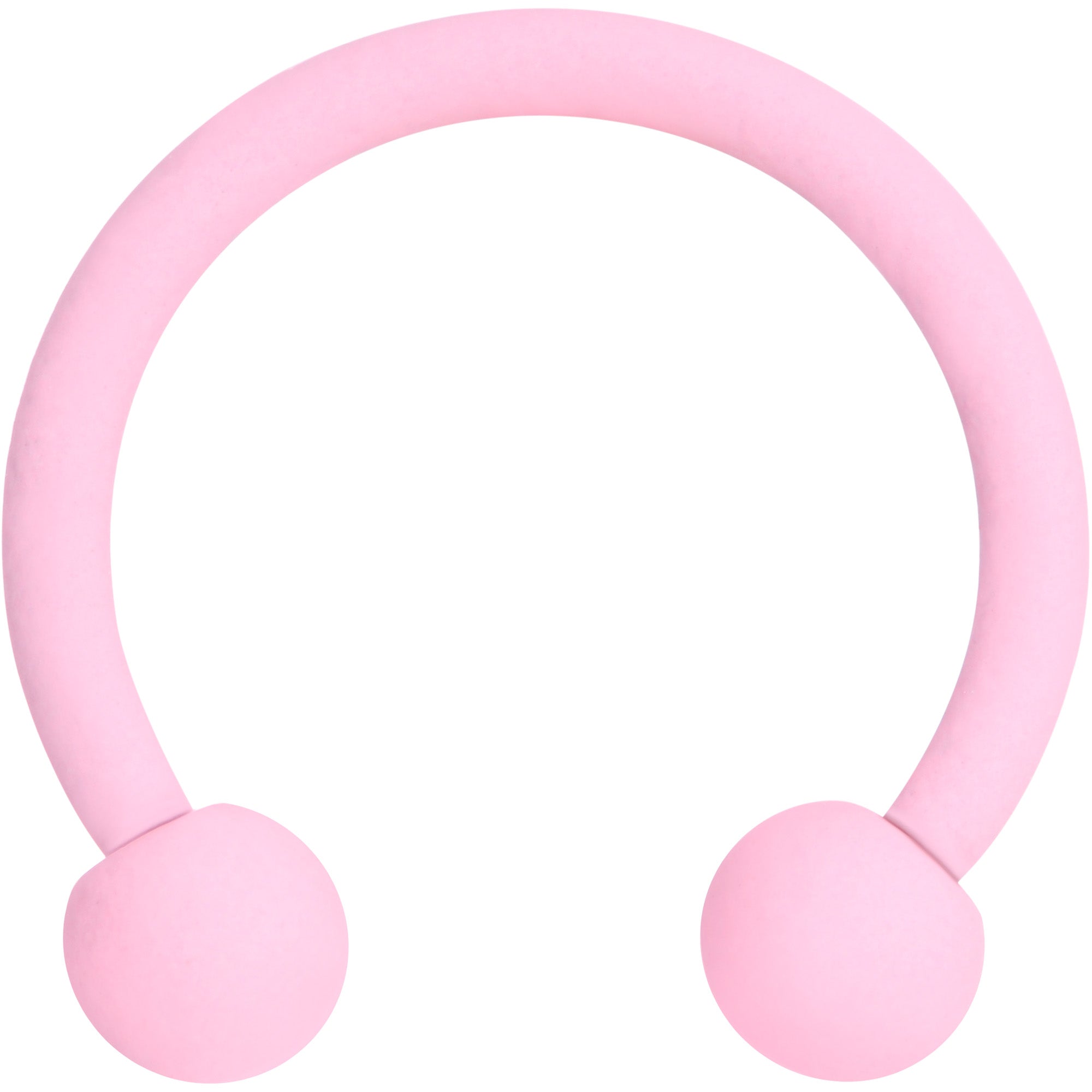 Image of 16 Gauge 3/8 Perfectly Pink Matte Horseshoe Circular Barbell