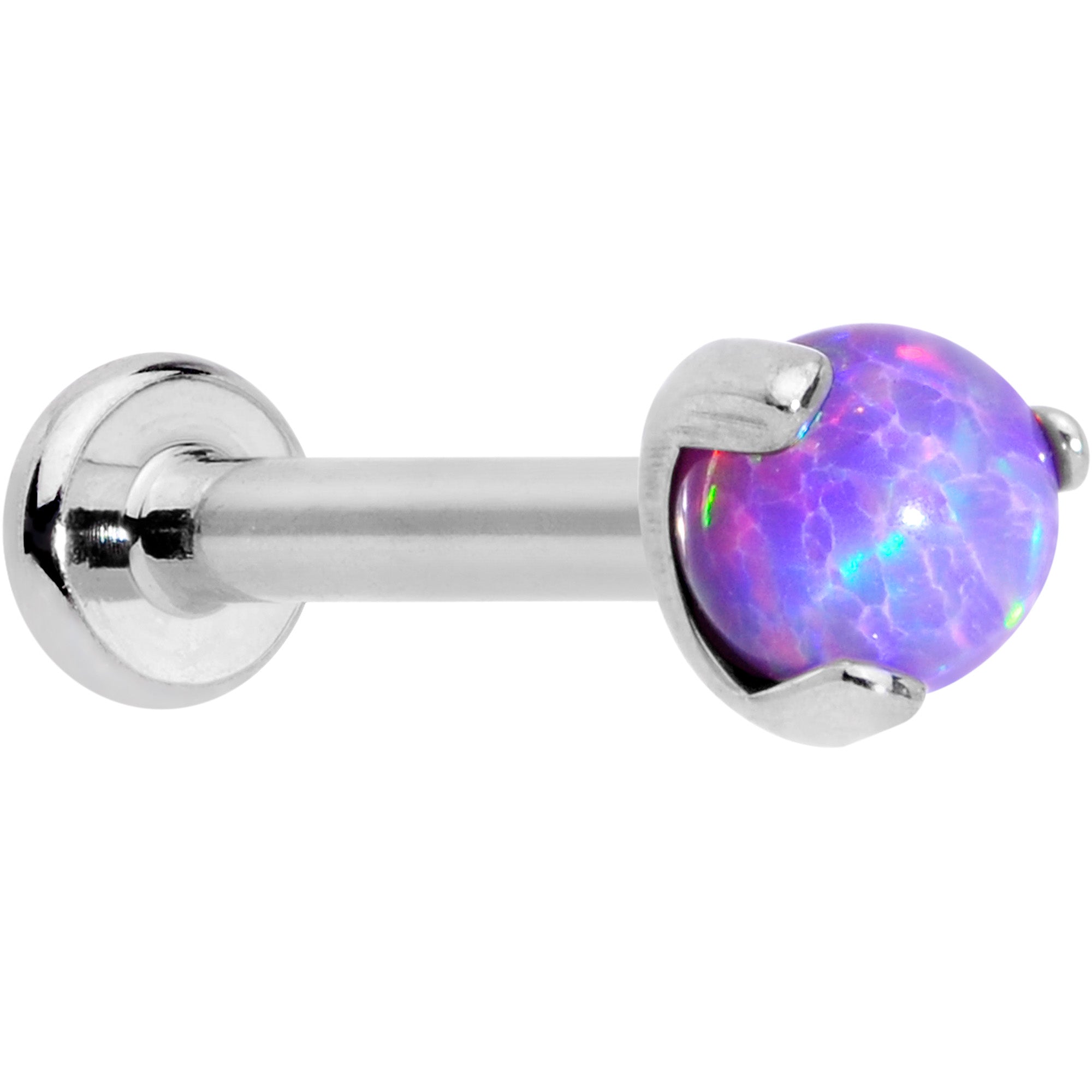 Image of 16 Gauge 5/16 Purple Synth Opal ASTM F-136 Titanium Internal Thread Labret