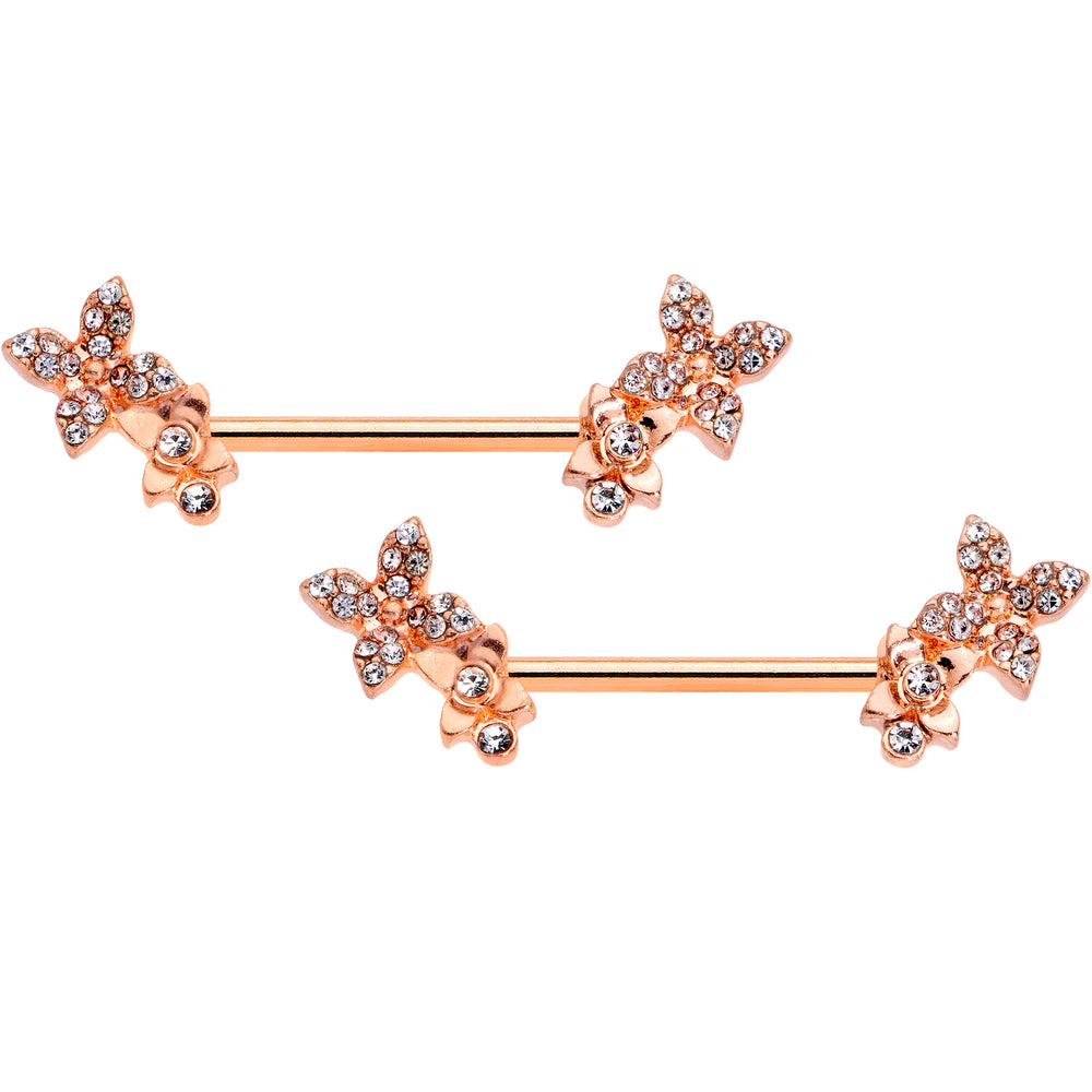 4pcs 14G Nipple Rings Rose Gold Heart White Opal Nipple Piercing Barbell/  Nipple Jewelry/ Nipple Shield/ Straight Barbells/ Barbell Piercing 