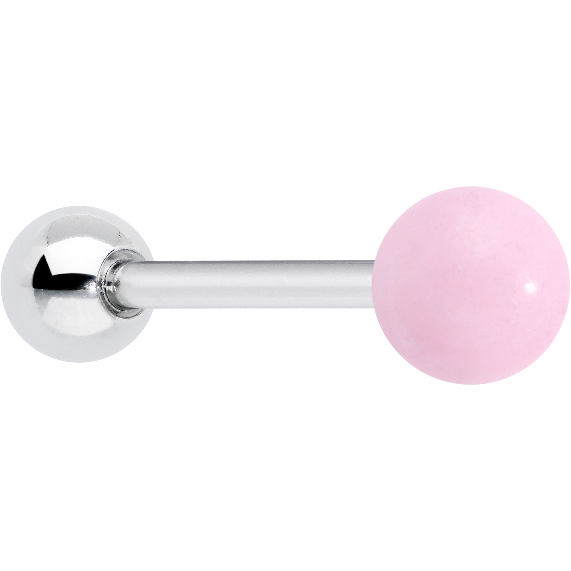 Image of Pink Rose Quartz End Barbell Tongue Ring