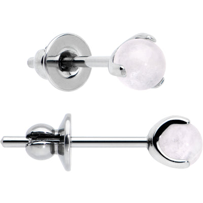 Small Silver Titanium Ball Stud Earrings