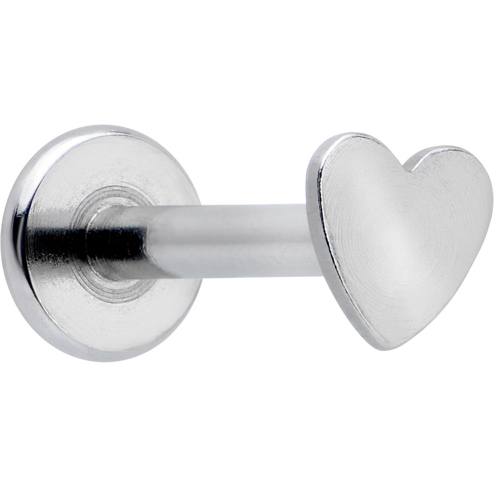 Image of 16 Gauge 1/4 Internally Threaded Simple Style Heart Labret Tragus