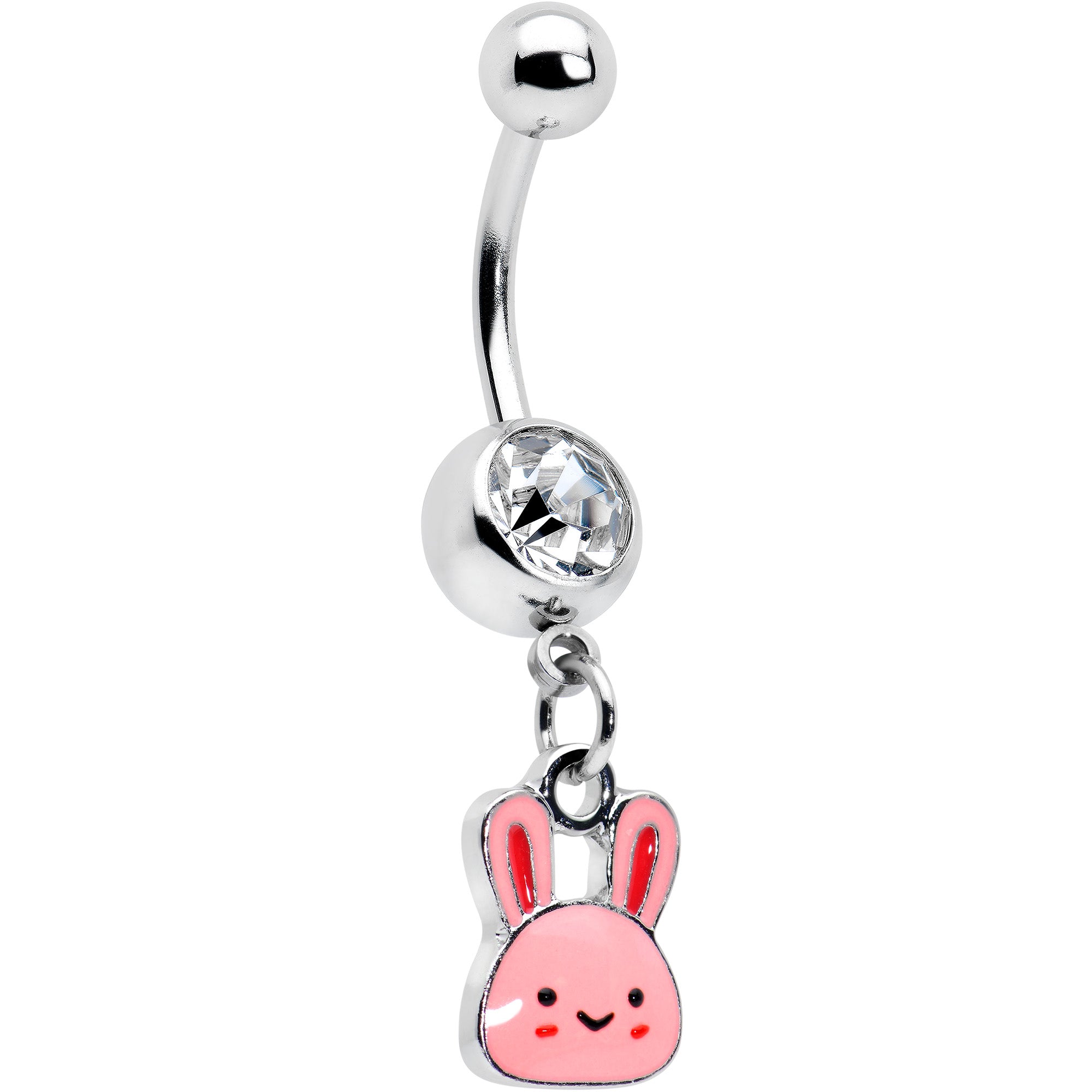 Image of Clear Gem Kawaii Cutie Easter Bunny Dangle Belly Ring