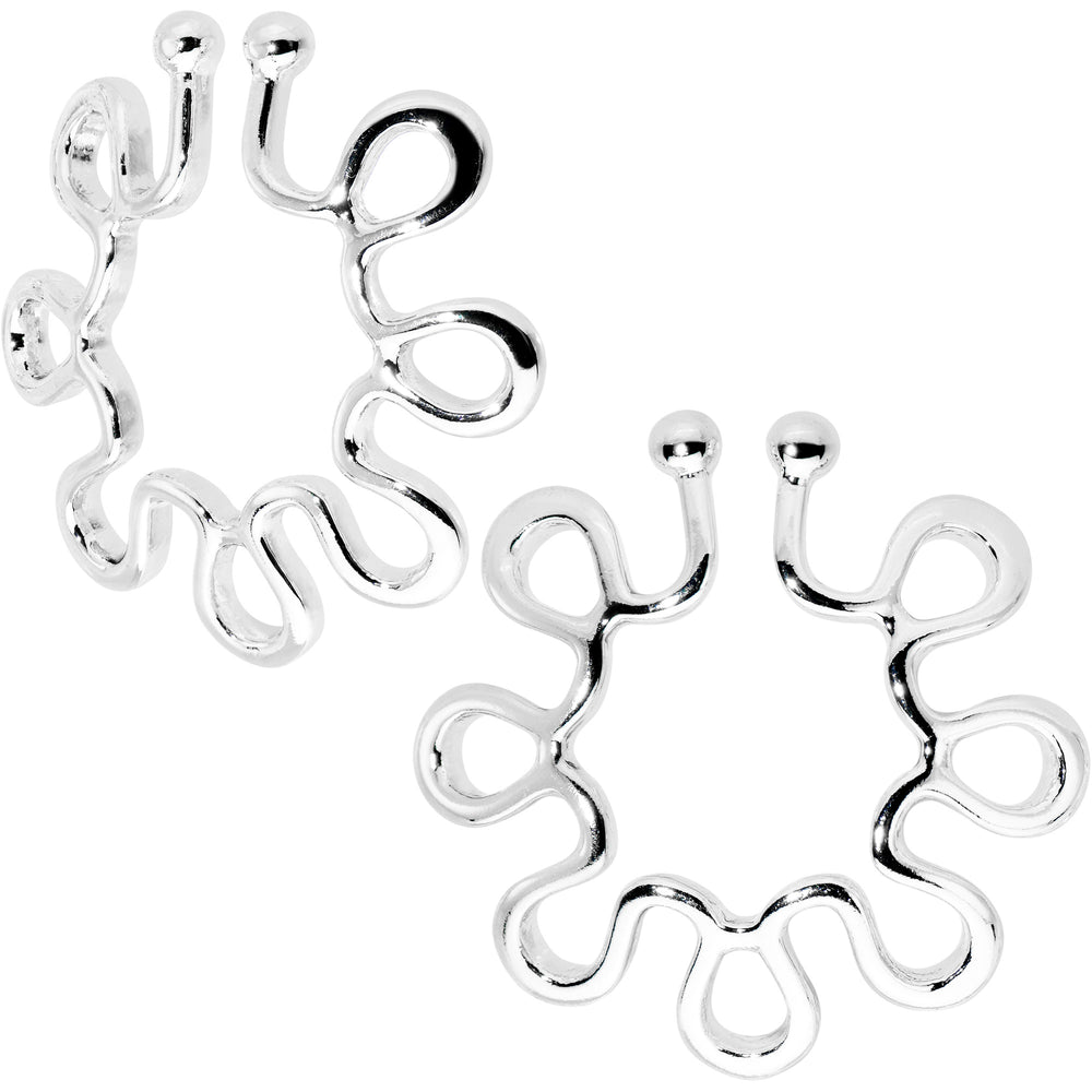 Bolt Style Clip on Non Pierced Nipple Ring Set