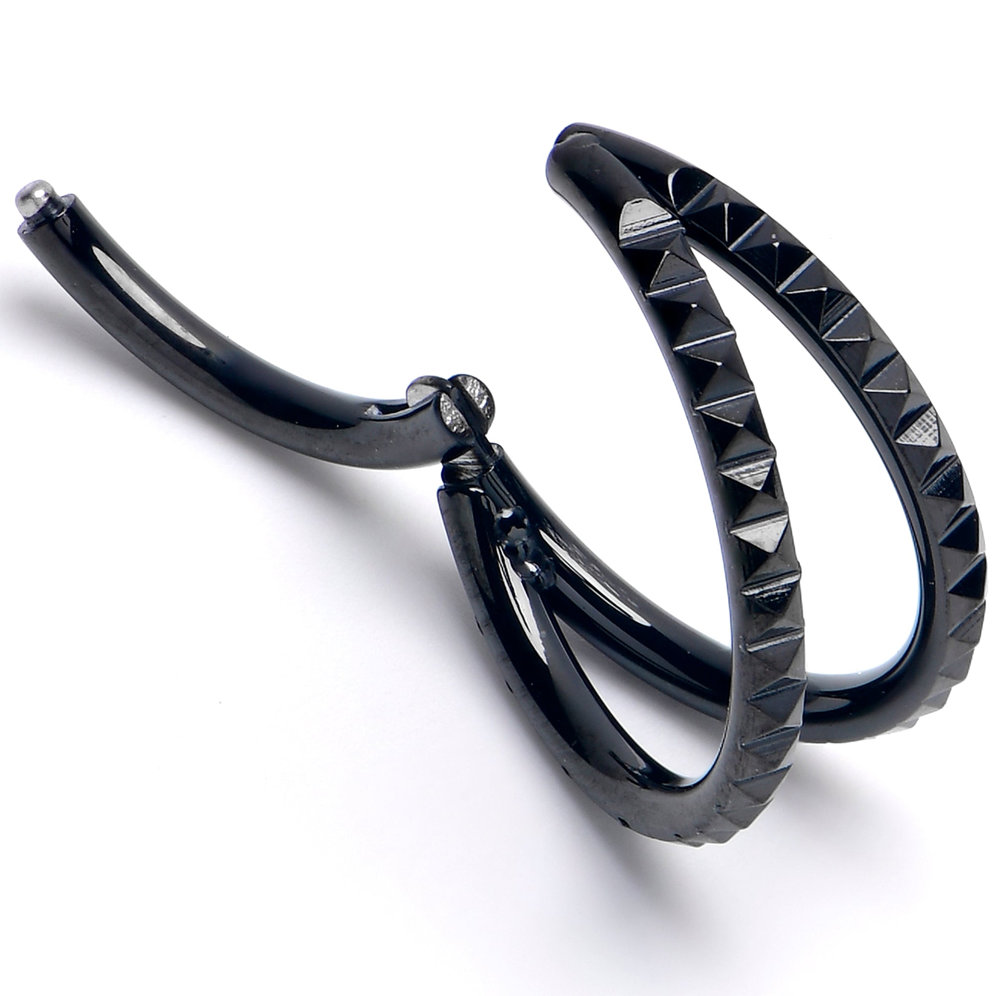 16 Gauge 3/8 Black PVD Hinged Segment Ring