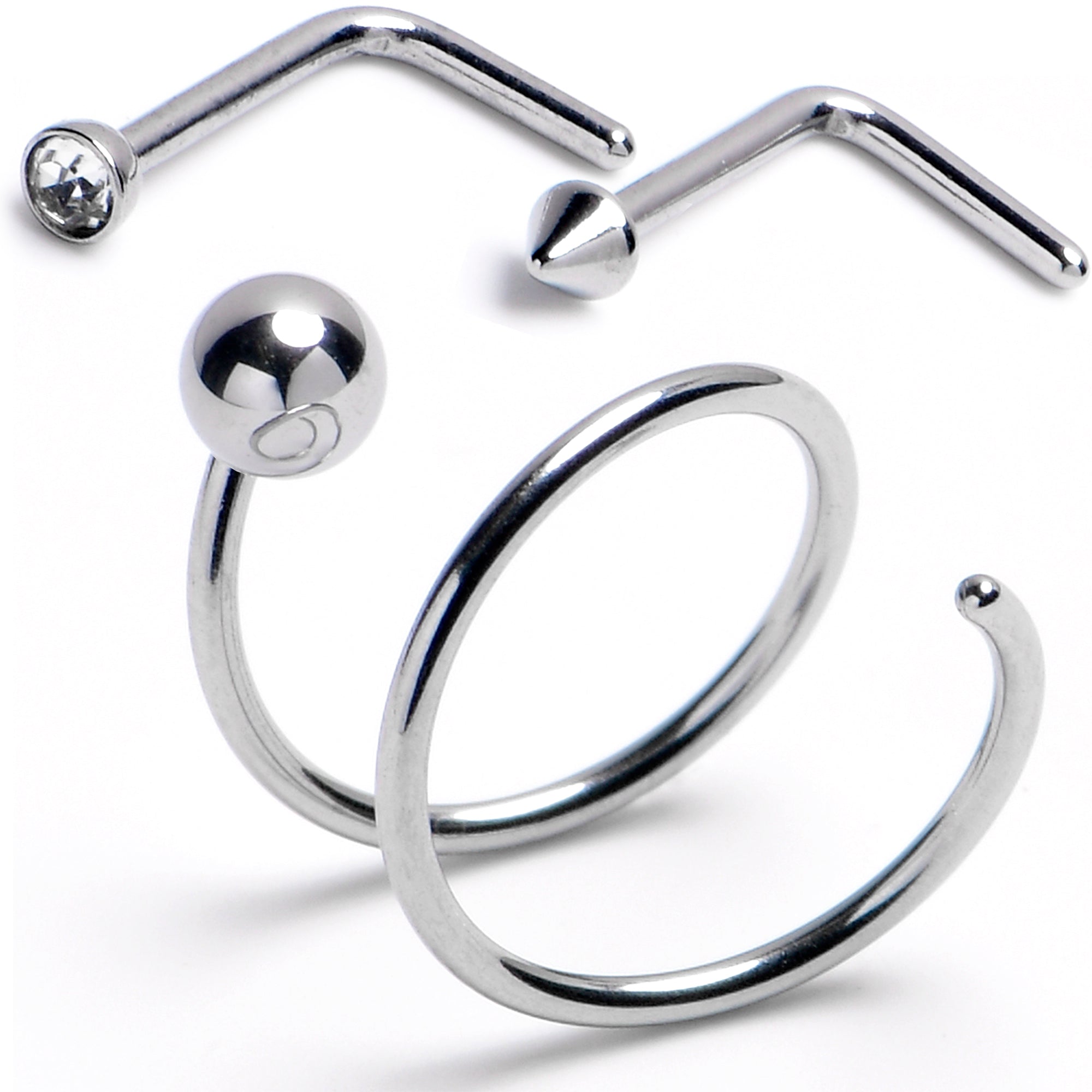 Black Anodized Titanium Heart Nose Ring