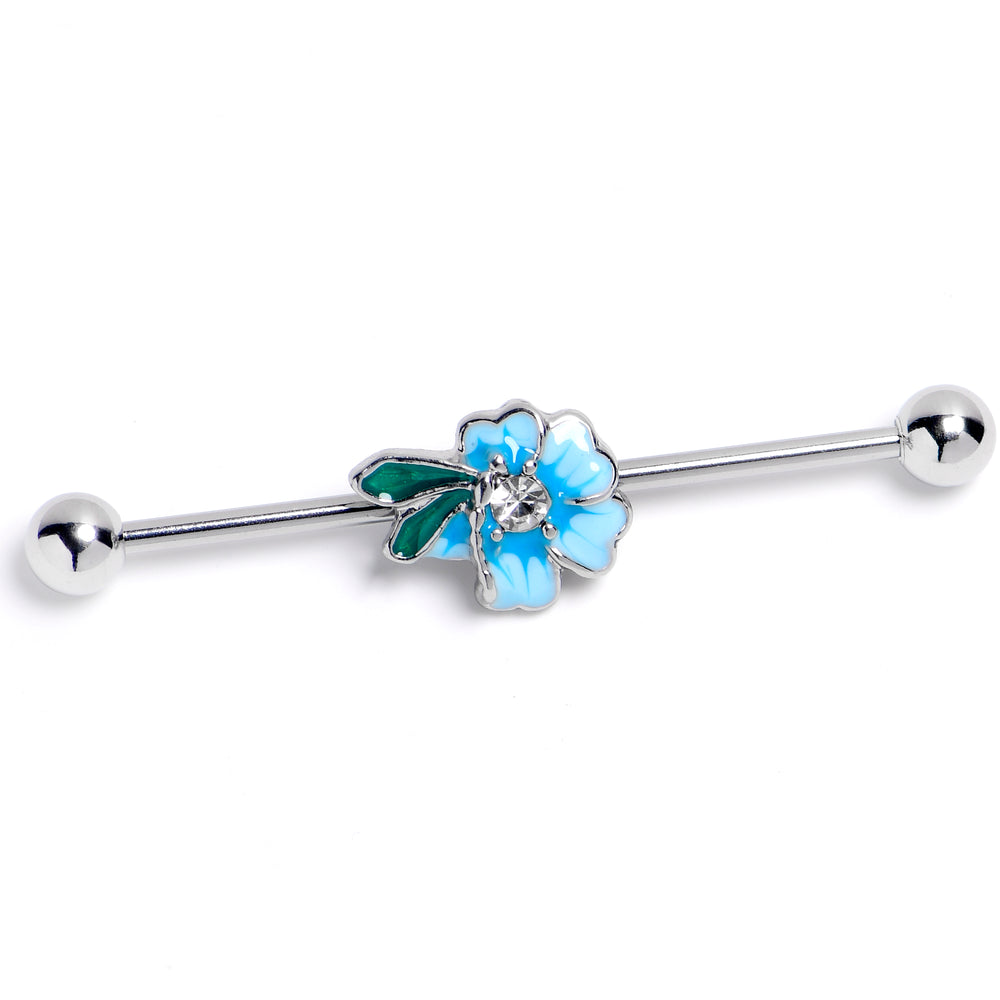 14 Gauge Clear Gem Punk Rock Safety Pin Industrial Barbell 38mm