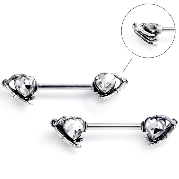 Bolt Style Clip on Non Pierced Nipple Ring Set