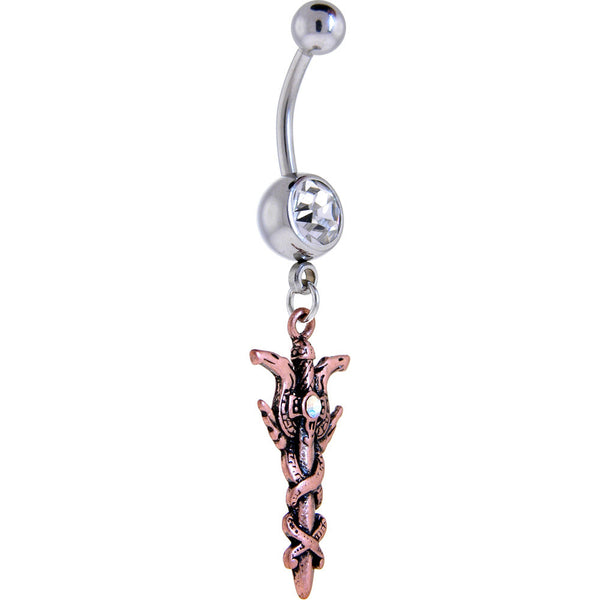 Copper GOTHIC SERPANT SWORD Dangle Belly Ring – BodyCandy