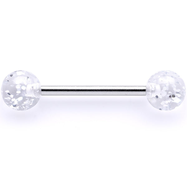Clear Acrylic Ball Glitter Barbell Tongue Ring – BodyCandy