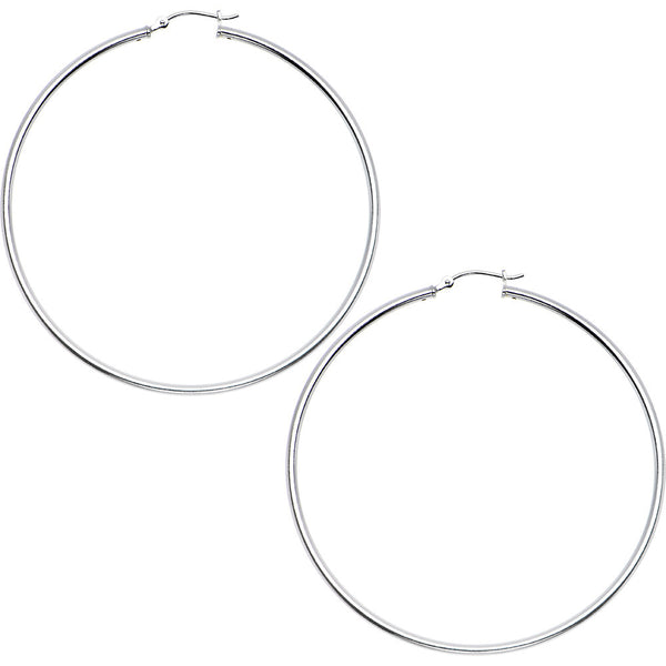 925 Sterling Silver 2 Inch Hoop Earrings – BodyCandy